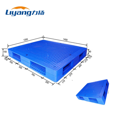 Blauwe 1200*1400mm Gerecycleerde Plastic Palletsroto Gevormde Plastic Pallets