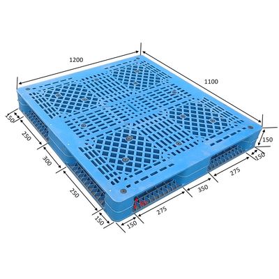 Grote HDPE Vier van de de Kanten Euro Plastic Pallet van de Manieringang Dubbele Stapelbare Omkeerbaar